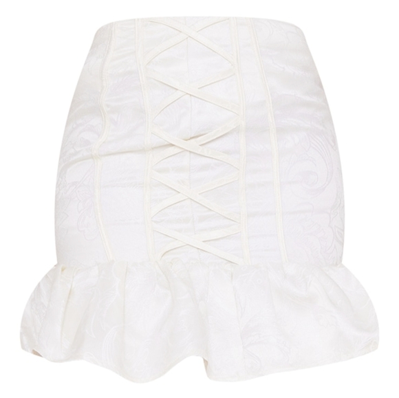 New cream corset mini skirt size 12 - Picture 6 of 7